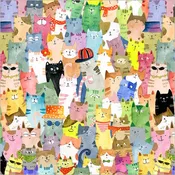 108" Full of Purrsonality by Sue Miano - Multi