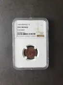 1864 Bronze 1c Lincoln Wheat Cent NGC UNC Details Cleaned