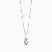 10K Blue Topaz and Diamond Necklace