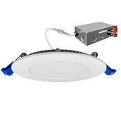 10" External J-Box Round Downlight: Slim-Line, 5CCT Selectable, 22W - White