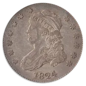 1824/2 25C Capped Bust Quarter Large Size PCGS XF40 CAC