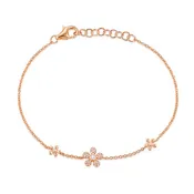 3 Diamond & Gold Flower Bracelet
