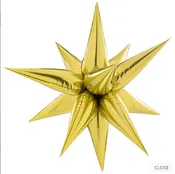 01243 – 26″ Exploding Star – Gold Air Fill Only, Starburst Instruction 12 pcs/group