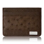 Paris Brown - Men Exotic Ostrich Leather Card Holder Slim Wallet