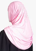 2-Piece Beaded Amira Hijab – Pink | hi2989