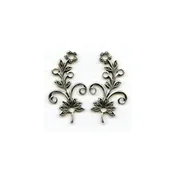 Flowers with Rivet Holes Oxidized Silver (3 Pairs) - Vintage Jewelry Supplies