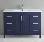 48" Vanity Freestanding with two doors and 6 drawers.