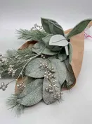 1 Bunch green/white Floral Stems Christmas Decor