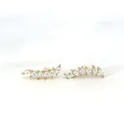 14K Gold Marquise CZ Ear Climber