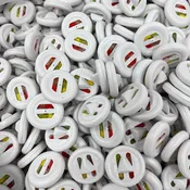 Bulk White Round Clothing Security Ink Tags Bottom Portion Red Yellow Vials 35lb
