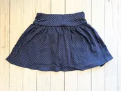 Acvisa Navy Polkadot Gathered Skort