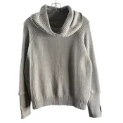 41 HAWTHORNE Size MEDIUM Gray Long Sleeve Cowl Neck Cotton Blend SWEATER