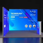10ft Backlit SEG L-Shape Booth Kit with Lightbox Counter