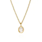 Sterling Silver White Topaz Pendant with 18K Gold Vermeil