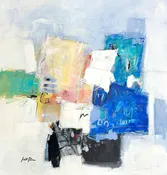 “Abstract Color Block ll” by Judith Galiza, size 40" × 40″ — Framing Wholesalers, Inc.