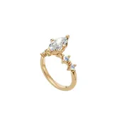 1.21 CT Marquise Lab-Grown Diamond Engagement Ring in 14K Yellow Gold