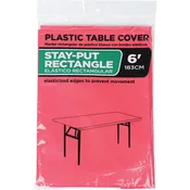 30 In. x 72 In. Red Stay-Put Fitted Rectangular Table Cover