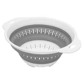 Compact Collapsible Colander & Strainer - Gray/White, Essential Kitchen Silicone Drainer Basket For Pasta, Veggies, Fruits $2.50 EACH, CASE PACK OF 24