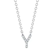 0.03CT 14K W/G DIAMOND NECKLACE - INITIAL Y