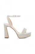 DeBlossom Regina Silver Shimmer Heels