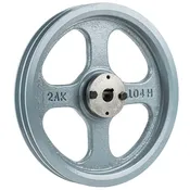 10.25" Double Groove A Section 4L Sheave with 3/4" (0.750") H-Style Split Taper Bushing - 2AK104H