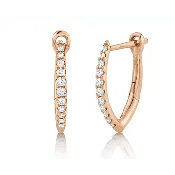14K Rose Gold 0.15ctw Diamond Hoop Earrings- SC22005492
