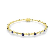 2.4mm Diamond and 3.2mm Blue Sapphire Band | Jolie Designs