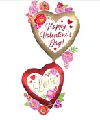 52" Valentine Love & Flowers Balloon