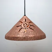 12″ Cone Pendant-Ancient Sun (x2)-Rust Mica-White Cord-Indoor Only