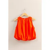 Adalee Sand Washed Sleeveless Bubble Hem Top