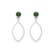 Blossom Chrome Diopside Earrings- Silver