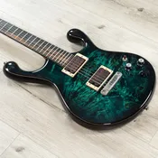 Fibenare Erotic Dalmat Guitar, Ebony Fretboard, 5A Poplar Burl Top, Emerald Green