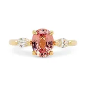 1.46ct Zara Oval Peach GIA-Certified Sapphire & Diamond Engagement Ring