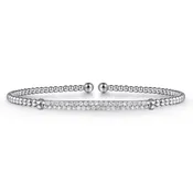 14K White Gold Bujukan Diamond Bar Split Bangle BG4262-62W45JJ