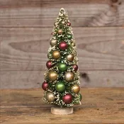 10" Multicolor Bead Bottlebrush Christmas Tree
