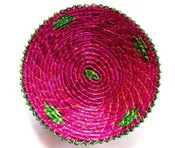 12 in Handwoven Southwestern River Grass Basket, Green