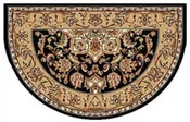 Hearth Rug - Kashan – Black &amp;amp; Beige – half  (2228)