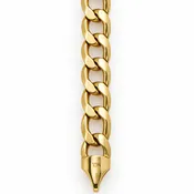 10K Yellow-gold 9" Flat Curb Link Bracelet, 11.07 grams