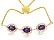 DIAMOND AND AMETHYST YELLOW GOLD BRACELET