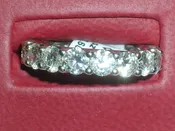 14 Karat White Gold Full Anniversary Ring  With 17=4.60 Total Weight Round G/H Vs1 Diamonds
