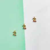 10mm Gold Pave Cherry Charm