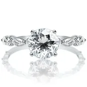12 Stone Alternating Shared prong Set Marquise and Round Diamond Engagement Ring Diamond .52cttw (center Stone Not Included)