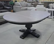48" Round Amish Pedestal Dining Table – Solid Wood with Two Extension Leaves