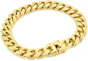 ANTI-TARNISH Solid 18K Yellow Gold Finish Stainless Steel 12mm Thick Miami Cuban Link Chain Box Clasp Lock