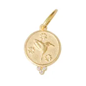 14K Small Hummingbird Charm