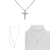 14K White Gold 0.25ct Diamond Cross Necklace