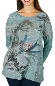 Impulse California Women's Bird Watercolor Patch Pocket Sweater