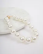 25mm Ball Magnetic Necklace - Pearl