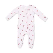 2 Way Ruffle Back Zipper Footie-Mini Football Hearts