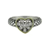 Andrea Candela 18kt and Sterling Silver Diamond Heart Ring, Andrea ll